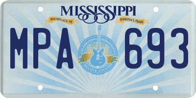 MS license plate MPA693