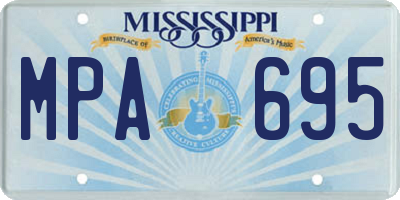 MS license plate MPA695