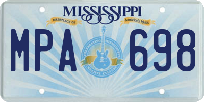 MS license plate MPA698