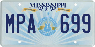 MS license plate MPA699