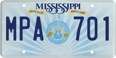 MS license plate MPA701