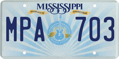 MS license plate MPA703