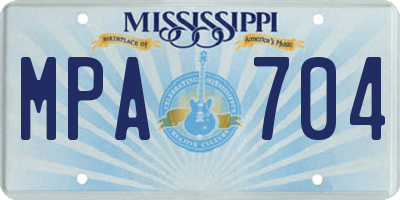 MS license plate MPA704