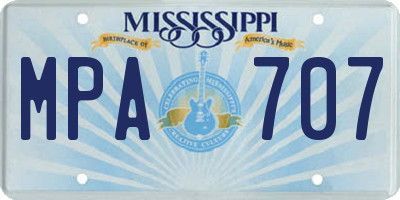 MS license plate MPA707