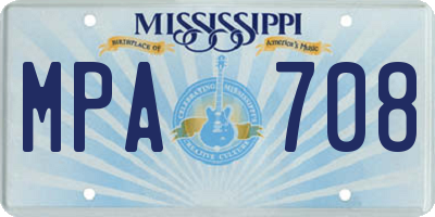 MS license plate MPA708