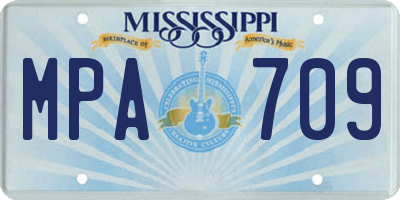 MS license plate MPA709