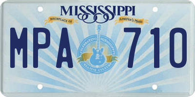 MS license plate MPA710