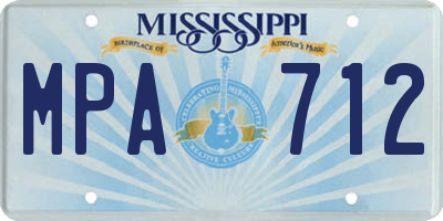 MS license plate MPA712
