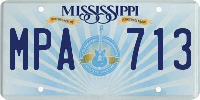 MS license plate MPA713