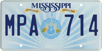 MS license plate MPA714