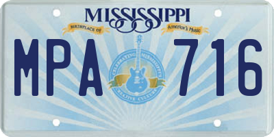 MS license plate MPA716