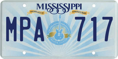 MS license plate MPA717