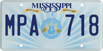 MS license plate MPA718