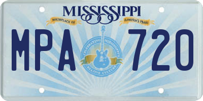 MS license plate MPA720