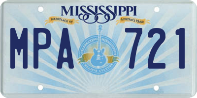 MS license plate MPA721