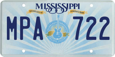 MS license plate MPA722