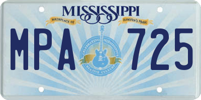 MS license plate MPA725