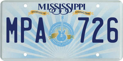 MS license plate MPA726