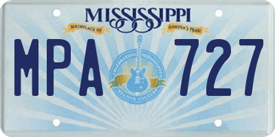 MS license plate MPA727