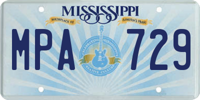 MS license plate MPA729