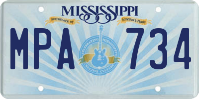 MS license plate MPA734