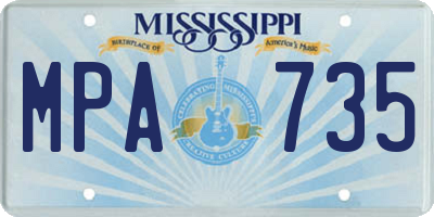 MS license plate MPA735