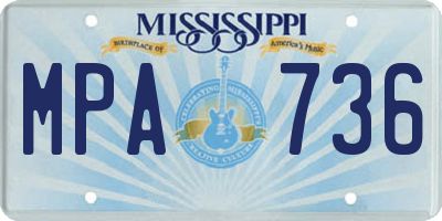 MS license plate MPA736