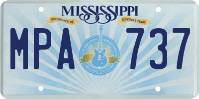 MS license plate MPA737