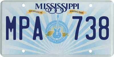 MS license plate MPA738
