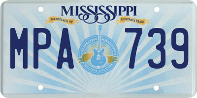 MS license plate MPA739
