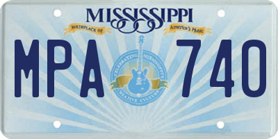 MS license plate MPA740