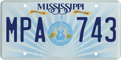 MS license plate MPA743