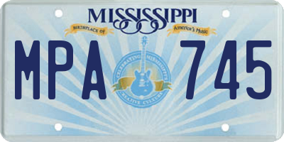 MS license plate MPA745