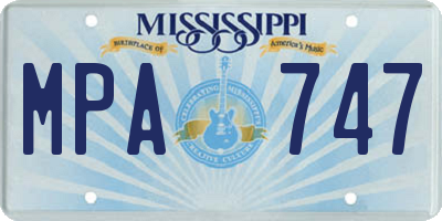 MS license plate MPA747