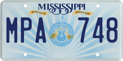 MS license plate MPA748