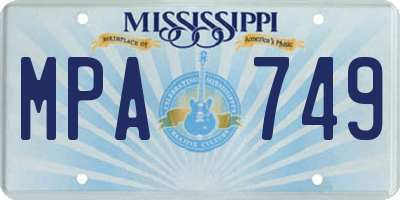 MS license plate MPA749
