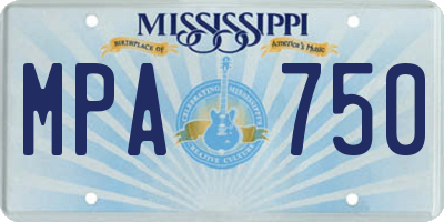 MS license plate MPA750