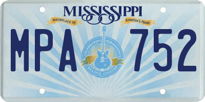MS license plate MPA752