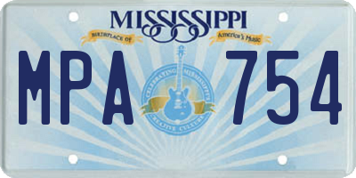 MS license plate MPA754