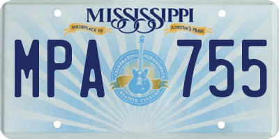 MS license plate MPA755