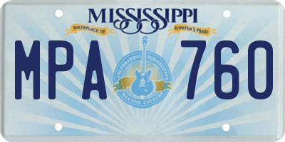MS license plate MPA760