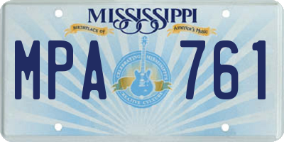 MS license plate MPA761