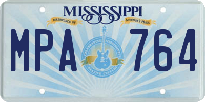 MS license plate MPA764