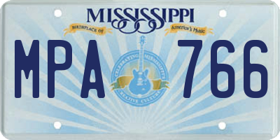 MS license plate MPA766