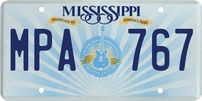MS license plate MPA767