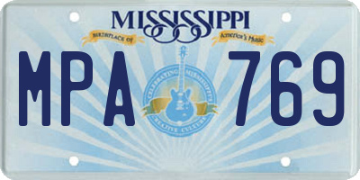 MS license plate MPA769