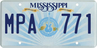 MS license plate MPA771