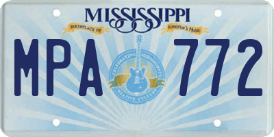 MS license plate MPA772