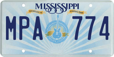MS license plate MPA774