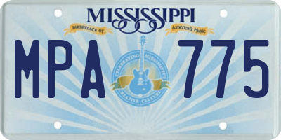 MS license plate MPA775